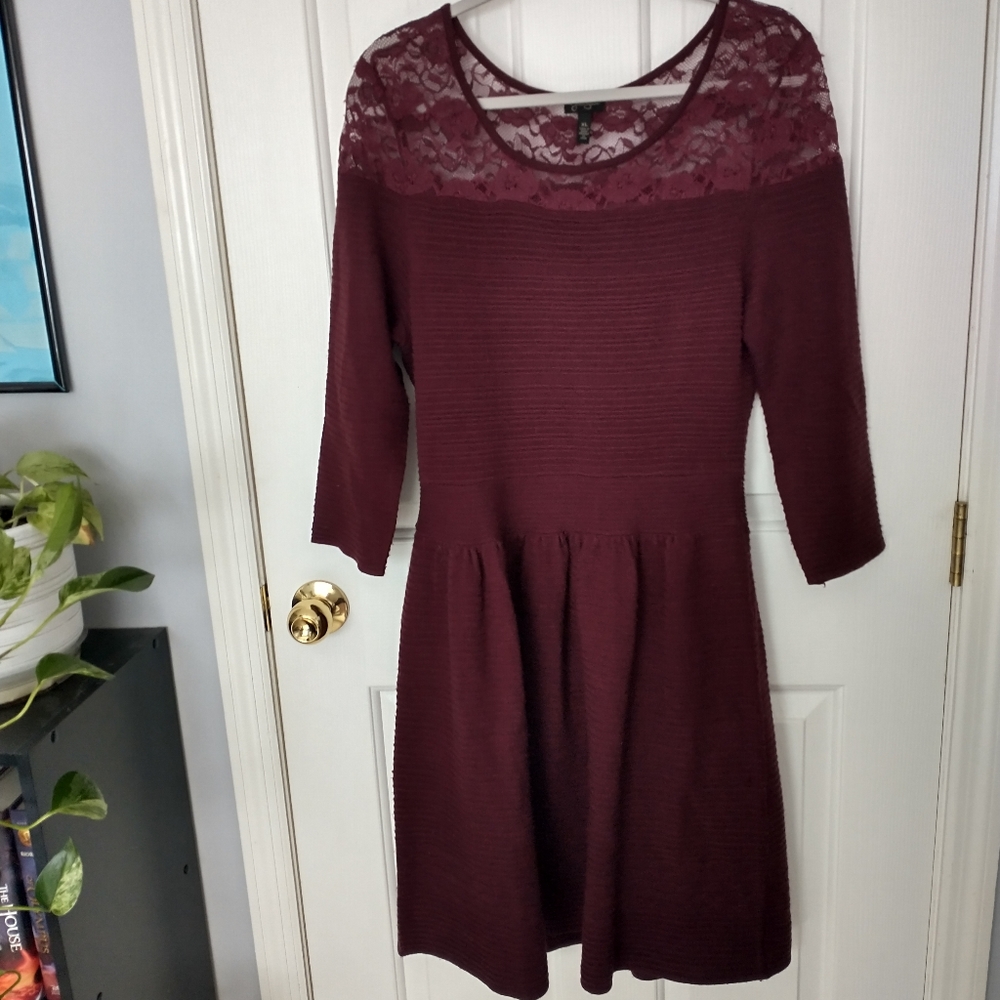 Burgundy Jessica Simpson Sweater Dress